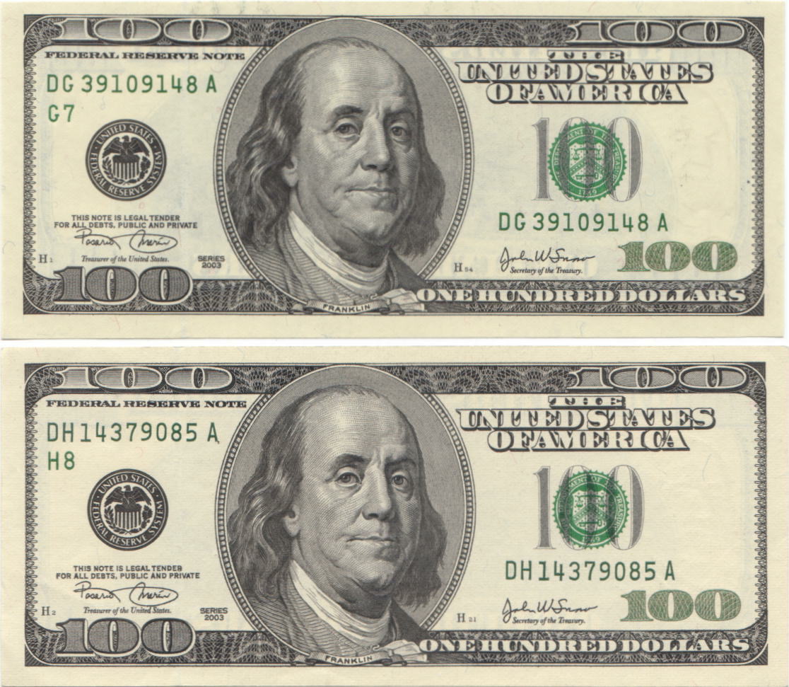 アメリカ ドル紙幣 １００ドル分新券 - 貨幣